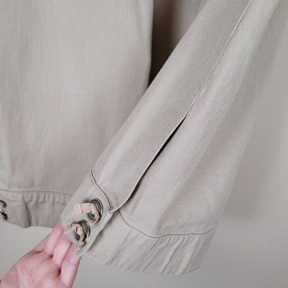 Sandro Sportswear Relaxed Cropped Capri Pants Light Brown Beige Size 10 - Picture 8 of 13